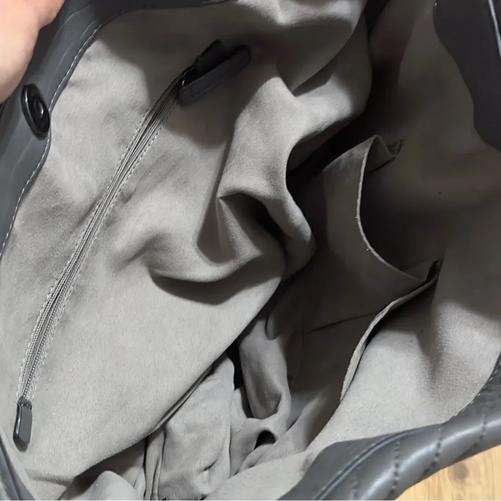 Vince Camuto Genuine Leather Grey Hobo Bag